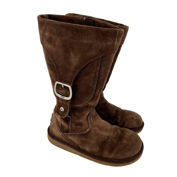 UGG Australia Womens Brown Suede Sheepskin Lined Mid-Calf Boots Size 6 - Picture 2 of 12